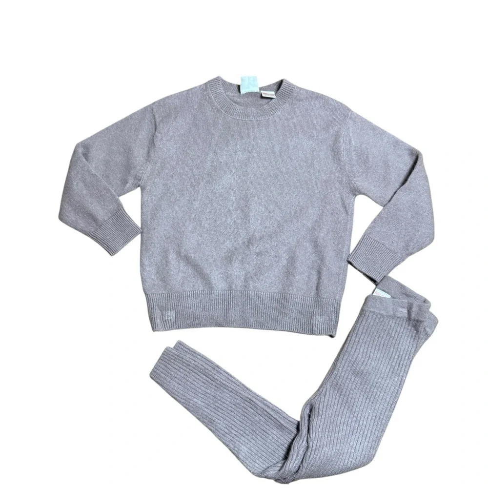 Zara| Kids Pink/Mauve Cashmere Knit Pullover and leggings set- Size 3-4 years